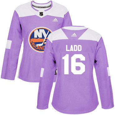 Adidas New York Islanders 16 Andrew Ladd Purple Authentic Fights Cancer Womens Stitched Nhl Jersey