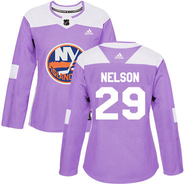 Adidas New York Islanders 29 Brock Nelson Purple Authentic Fights Cancer Womens Stitched Nhl Jersey