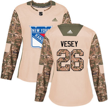 Adidas New York Rangers 26 Jimmy Vesey Camo Authentic 2017 Veterans Day Womens Stitched Nhl Jersey