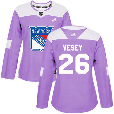Adidas New York Rangers 26 Jimmy Vesey Purple Authentic Fights Cancer Womens Stitched Nhl Jersey