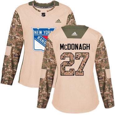 Adidas New York Rangers 27 Ryan Mcdonagh Camo Authentic 2017 Veterans Day Womens Stitched Nhl Jersey