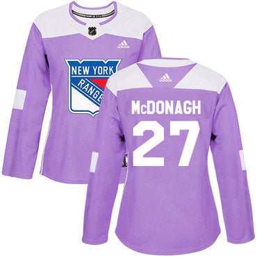 Adidas New York Rangers 27 Ryan Mcdonagh Purple Authentic Fights Cancer Womens Stitched Nhl Jersey