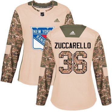 Adidas New York Rangers 36 Mats Zuccarello Camo Authentic 2017 Veterans Day Womens Stitched Nhl Jersey