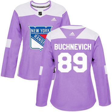 Adidas New York Rangers 89 Pavel Buchnevich Purple Authentic Fights Cancer Womens Stitched Nhl Jersey