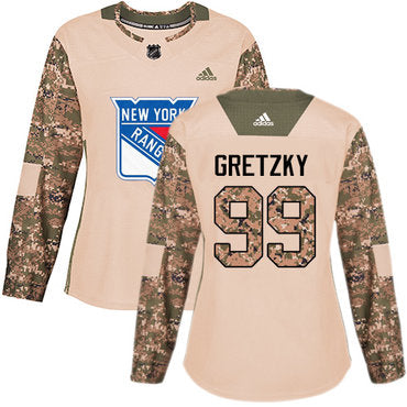 Adidas New York Rangers 99 Wayne Gretzky Camo Authentic 2017 Veterans Day Womens Stitched Nhl Jersey
