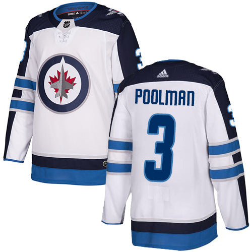 Adidas Nhl Winnipeg Jets 3 Tucker Poolman Away White Authentic Jersey