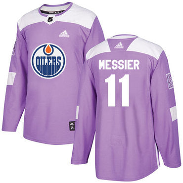 Adidas Oilers 11 Mark Messier Purple Authentic Fights Cancer Stitched Nhl Jersey