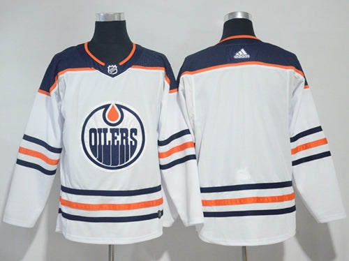 Adidas Oilers Blank White Road Authentic Stitched Nhl Jersey