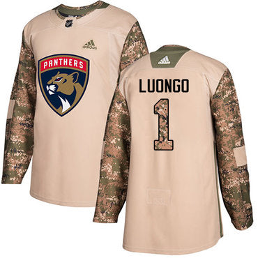 Adidas Panthers 1 Roberto Luongo Camo Authentic 2017 Veterans Day Stitched Nhl Jersey