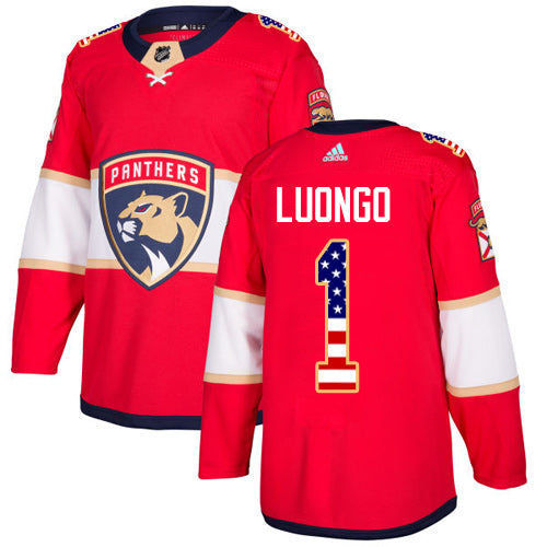 Adidas Panthers 1 Roberto Luongo Red Home Authentic Usa Flag Stitched Nhl Jersey