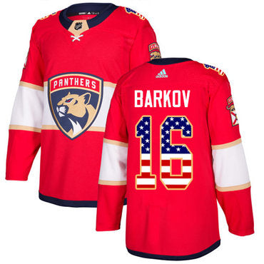 Adidas Panthers 16 Aleksander Barkov Red Home Authentic Usa Flag Stitched Nhl Jersey