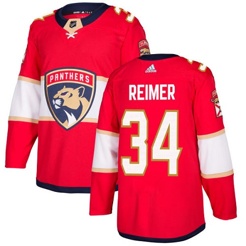 Adidas Panthers 34 James Reimer Red Home Authentic Stitched Nhl Jersey