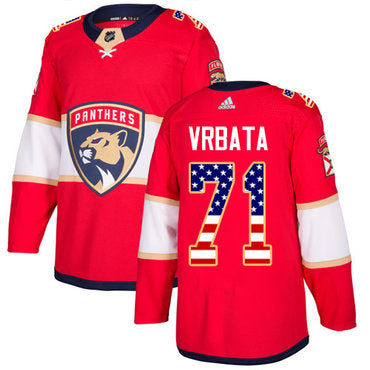 Adidas Panthers 71 Radim Vrbata Red Home Authentic Usa Flag Stitched Nhl Jersey