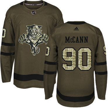 Adidas Panthers 90 Jared Mccann Green Salute To Service Stitched Nhl Jersey