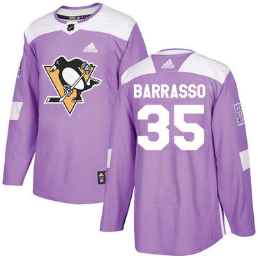 Adidas Penguins 35 Tom Barrasso Purple Authentic Fights Cancer Stitched Nhl Jersey