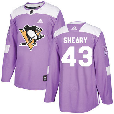 Adidas Penguins 43 Conor Sheary Purple Authentic Fights Cancer Stitched Nhl Jersey
