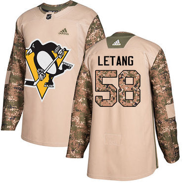 Adidas Penguins 58 Kris Letang Camo Authentic 2017 Veterans Day Stitched Nhl Jersey