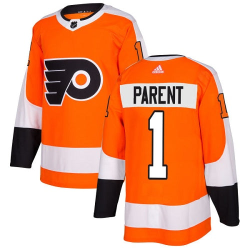 Adidas Philadelphia Flyers 1 Bernie Parent Orange Home Authentic Stitched Nhl Jersey