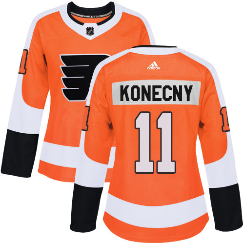 Adidas Philadelphia Flyers 11 Travis Konecny Orange Home Authentic Womens Stitched Nhl Jersey