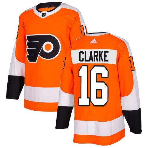 Adidas Philadelphia Flyers 16 Bobby Clarke Orange Home Authentic Stitched Nhl Jersey