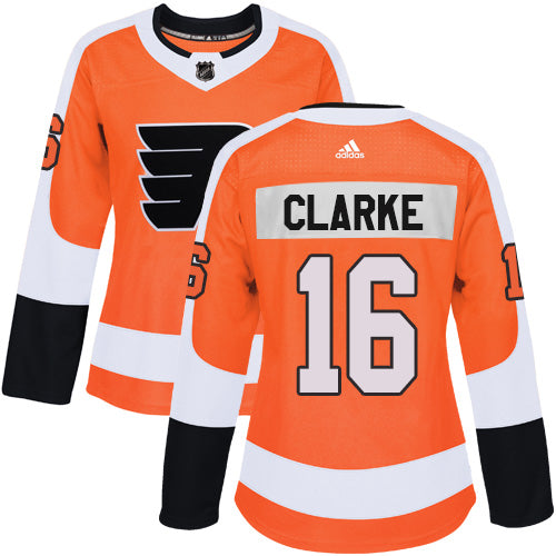 Adidas Philadelphia Flyers 16 Bobby Clarke Orange Home Authentic Womens Stitched Nhl Jersey