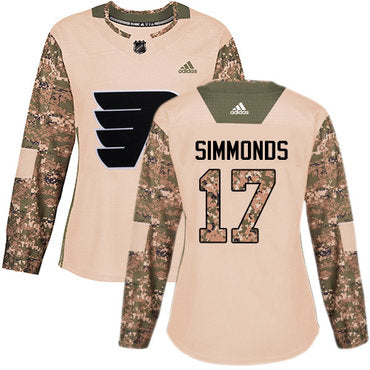 Adidas Philadelphia Flyers 17 Wayne Simmonds Camo Authentic 2017 Veterans Day Womens Stitched Nhl Jersey