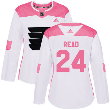 Adidas Philadelphia Flyers 24 Matt Read White Pink Authentic Fashion Womens Stitched Nhl Jersey