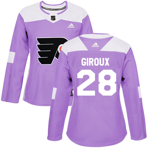 Adidas Philadelphia Flyers 28 Claude Giroux Purple Authentic Fights Cancer Womens Stitched Nhl Jersey