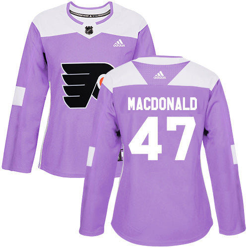 Adidas Philadelphia Flyers 47 Andrew Macdonald Purple Authentic Fights Cancer Womens Stitched Nhl Jersey