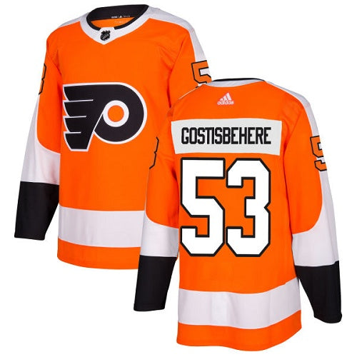 Adidas Philadelphia Flyers 53 Shayne Gostisbehere Orange Home Authentic Stitched Nhl Jersey