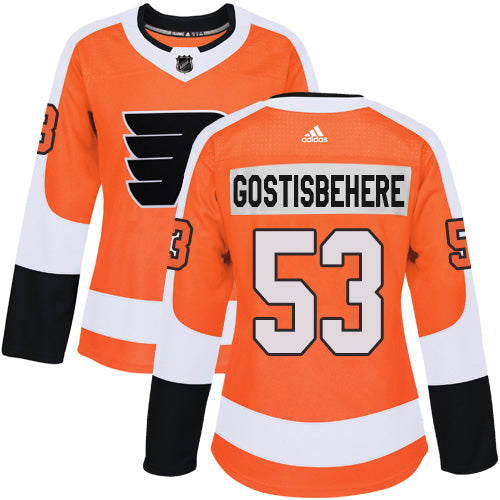 Adidas Philadelphia Flyers 53 Shayne Gostisbehere Orange Home Authentic Womens Stitched Nhl Jersey