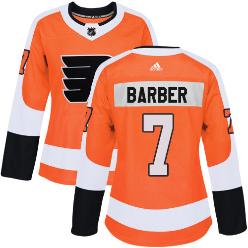 Adidas Philadelphia Flyers 7 Bill Barber Orange Home Authentic Womens Stitched Nhl Jersey