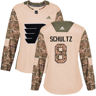 Adidas Philadelphia Flyers 8 Dave Schultz Camo Authentic 2017 Veterans Day Womens Stitched Nhl Jersey