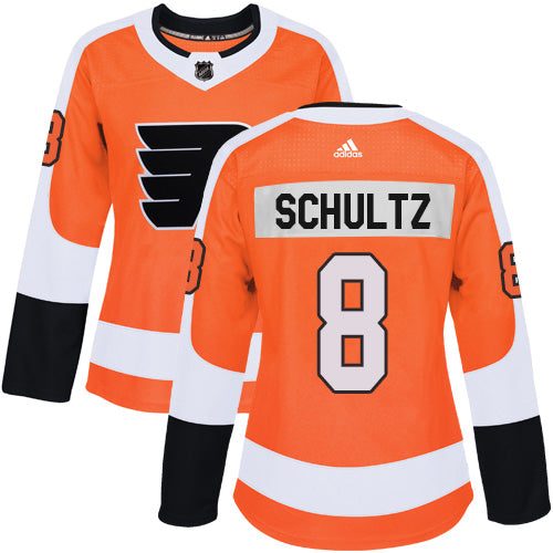 Adidas Philadelphia Flyers 8 Dave Schultz Orange Home Authentic Womens Stitched Nhl Jersey