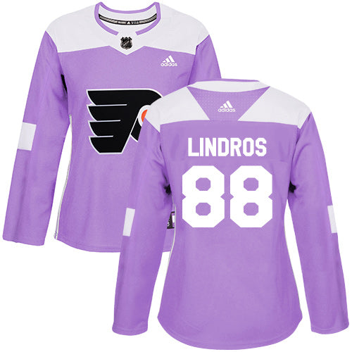 Adidas Philadelphia Flyers 88 Eric Lindros Purple Authentic Fights Cancer Womens Stitched Nhl Jersey