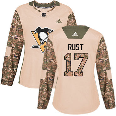 Adidas Pittsburgh Penguins 17 Bryan Rust Camo Authentic 2017 Veterans Day Womens Stitched Nhl Jersey