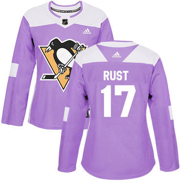 Adidas Pittsburgh Penguins 17 Bryan Rust Purple Authentic Fights Cancer Womens Stitched Nhl Jersey