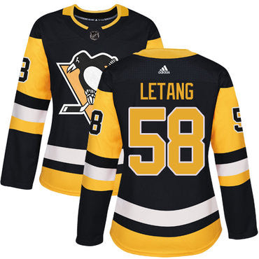 Adidas Pittsburgh Penguins 58 Kris Letang Black Home Authentic Womens Stitched Nhl Jersey