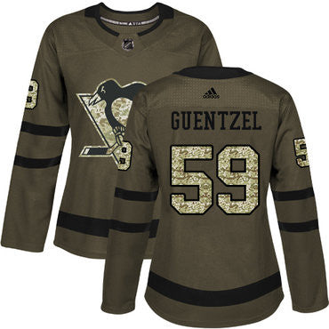 Adidas Pittsburgh Penguins 59 Jake Guentzel Green Salute To Service Womens Stitched Nhl Jersey