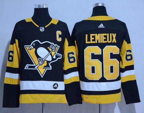 Adidas Pittsburgh Penguins 66 Mario Lemieux Black Alternate Authentic Stitched Nhl Jersey