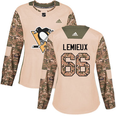 Adidas Pittsburgh Penguins 66 Mario Lemieux Camo Authentic 2017 Veterans Day Womens Stitched Nhl Jersey