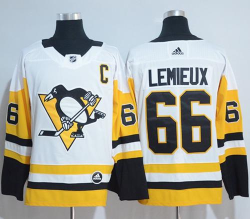 Adidas Pittsburgh Penguins 66 Mario Lemieux White Road Authentic Stitched Nhl Jersey
