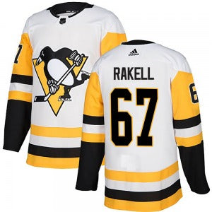 Adidas Pittsburgh Penguins 67 Rickard Rakell White Road Authentic Stitched Nhl Jersey