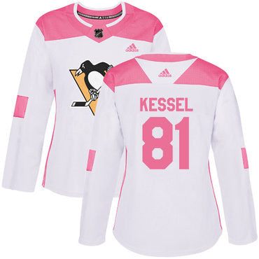 Adidas Pittsburgh Penguins 81 Phil Kessel White Pink Authentic Fashion Womens Stitched Nhl Jersey