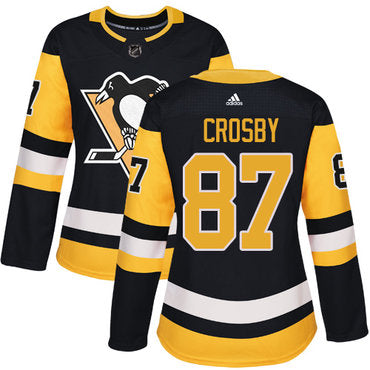 Adidas Pittsburgh Penguins 87 Sidney Crosby Black Home Authentic Womens Stitched Nhl Jersey