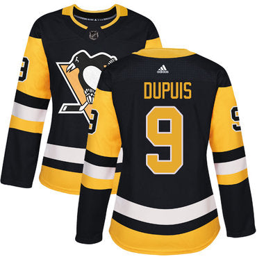 Adidas Pittsburgh Penguins 9 Pascal Dupuis Black Home Authentic Womens Stitched Nhl Jersey