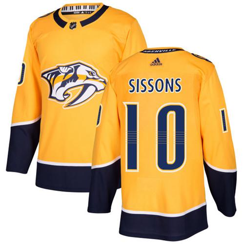 Adidas Predators 10 Colton Sissons Yellow Home Authentic Stitched Nhl Jersey