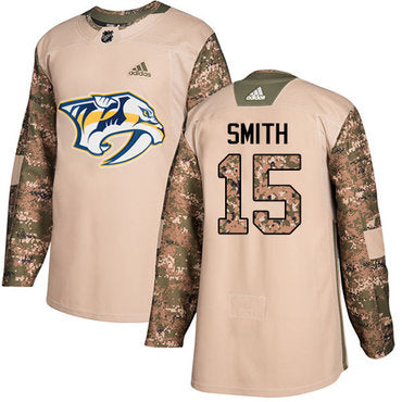 Adidas Predators 15 Craig Smith Camo Authentic 2017 Veterans Day Stitched Nhl Jersey