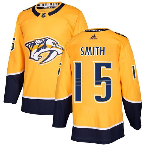 Adidas Predators 15 Craig Smith Yellow Home Authentic Stitched Nhl Jersey