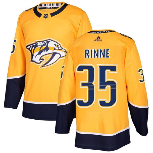 Adidas Predators 35 Pekka Rinne Yellow Home Authentic Stitched Nhl Jersey